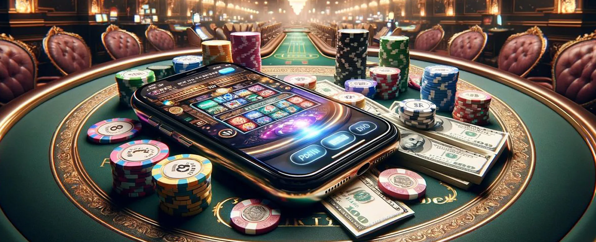 nn777 Casino PH - Golden chips and cards on a luxurious table